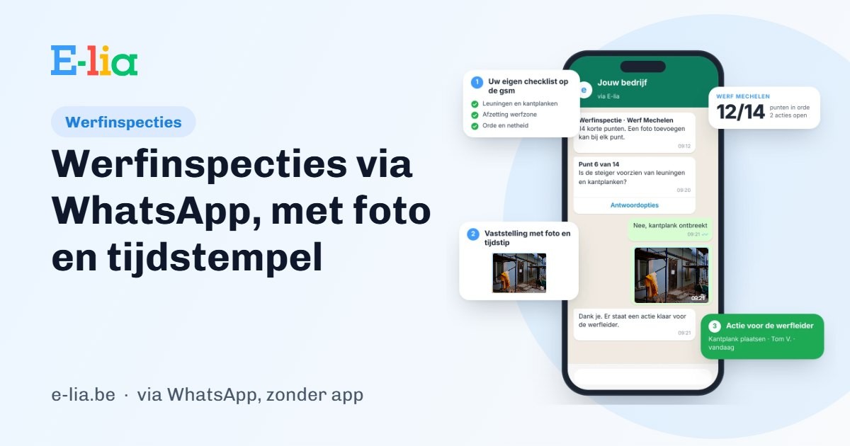 Werkplekinspectie via WhatsApp met foto