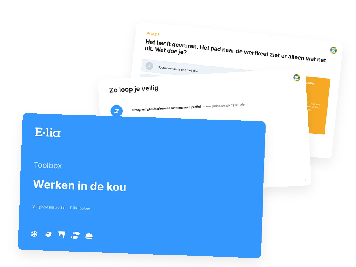 Toolbox werken in de kou van E-lia: PowerPoint over gladheid en een quizvraag